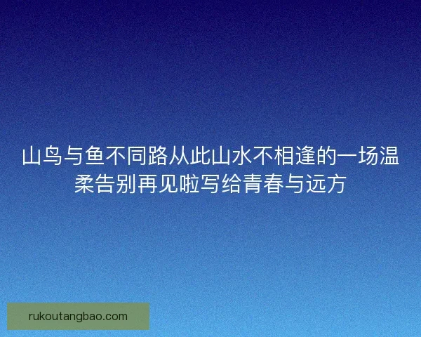 山鸟与鱼不同路从此山水不相逢的一场温柔告别再见啦写给青春与远方